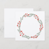 素朴なリースのフレーム枠 境界線 無地 クラフト クリスマス シーズンカード (正面/裏面)