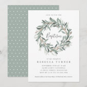 素朴なリースの洗礼招待状 招待状 (正面/裏面)