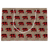 素朴なルンバージャックベアフェイクラップ ラージペーパーバッグ (正面)