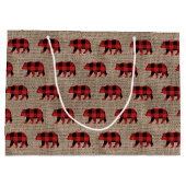 素朴なルンバージャックベアフェイクラップ ラージペーパーバッグ (裏面)