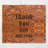 素朴なレザーのウェスタンカントリーコウボーウエディング ビールラベル (シングルラベル)