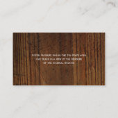 素朴なレストランのホスピタリティ 名刺 (裏面)