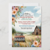 素朴なレッドネックカントリーウェディング 招待状 (正面)