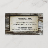 素朴なレトロのヴィンテージ木板 名刺 (裏面)