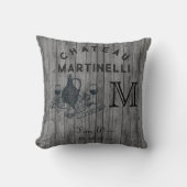 素朴なレトロシャトーワインバージョーモノグラム クッション (正面)