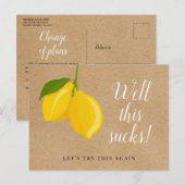 素朴なレモンが日程変更のお知らせ 延期イベント 案内ポストカード (正面/裏面)