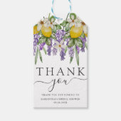 素朴なレモン&ラベンダー ブライダルシャワーフェイバーフォトギフト ギフトタグ (正面)