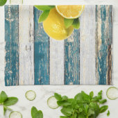 素朴なレモン(青い) キッチンタオル (折り畳み)