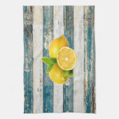 素朴なレモン(青い) キッチンタオル (縦)