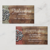 素朴なレースのぼろぼろのシックな名刺 名刺 (正面/裏面)