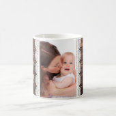 素朴なレースの世界で最も最高のなお母さんの母の日の写真 コーヒーマグカップ (中央)