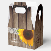 素朴なレースの納屋の木ひまわり国の結婚式 フェイバーボックス (オープン)