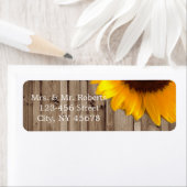 素朴なレースの納屋の木ひまわり国の結婚式 ラベル (インサイチュ)