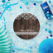 素朴なレース及びダイヤモンド結婚式 ペーパープレート (パーティー)