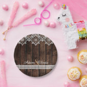 素朴なレース及びダイヤモンド結婚式 ペーパープレート (パーティー)