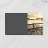 素朴なロッキー山の風景セピア調の写真 名刺 (裏面)