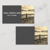 素朴なロッキー山の風景セピア調の写真 名刺 (正面/裏面)