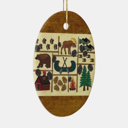 素朴なロッジの国の小屋のクリスマス セラミックオーナメント (右)