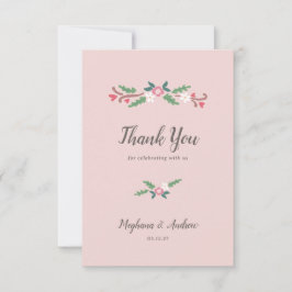 素朴なロマンチックフラワーバンチ サンキューカード