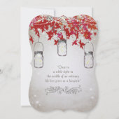 素朴なロマンチック メイソンジャー 赤い秋の木 招待状 (裏面)