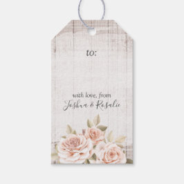 素朴なロマンティックなローズガーデンウェディングパーソナライズド ギフトタグ