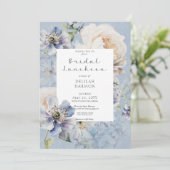 素朴なロマンティックブルー＆ホワイトフラワーブライダルランチ 招待状 (スタンド正面)