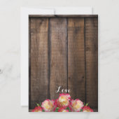 素朴なローズとフェアリー ライトの木製結婚式招待状 招待状 (裏面)