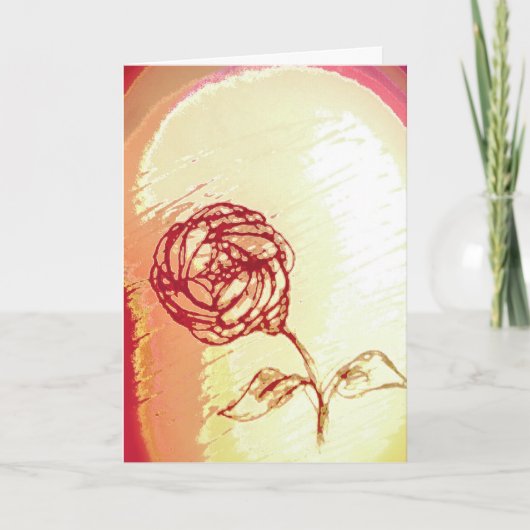 素朴なローズの折り紙祝福グリーティングカード カード (正面)