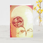 素朴なローズの折り紙祝福グリーティングカード カード (黄色い花)