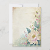 素朴なローズの空白の結婚式 招待状 (正面)