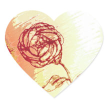 素朴なローズステッカー