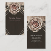 素朴なローズ エレガント ライトウッド ダイヤモンド カスタム 名刺 (正面/裏面)