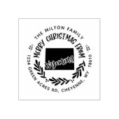 素朴なワイオミングのメリークリスマス差出人住所 ラバースタンプ (インプリント)