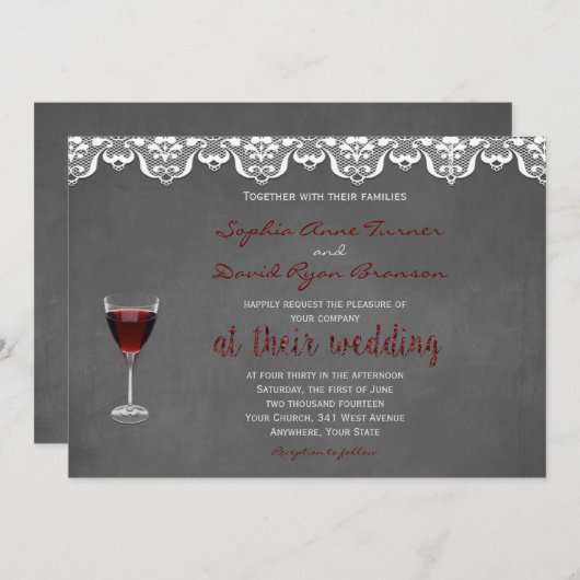 素朴なワイナリーの結婚式カスタム招待状 招待状 (正面/裏面)