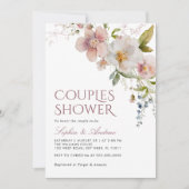 素朴なワイルドフラワーのカップルシャワー招待状 招待状 (正面)