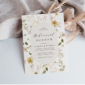 素朴なワイルドフラワーのフローラフレームのリハーサルのディナー 招待状