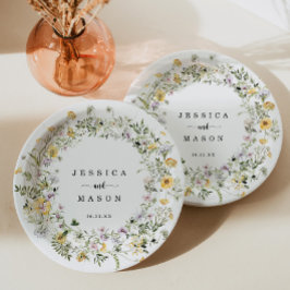 素朴なワイルドフラワーの紙皿 ペーパープレート