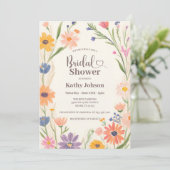 素朴なワイルドフラワーの結婚前お披露目招待状 招待状 (スタンド正面)