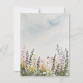 素朴なワイルドフラワーの草原 | ボヘミアンワークス 水彩画 セーブザデート (裏面)