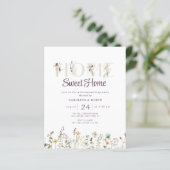 素朴なワイルドフラワー引っ越し祝いパーティーパーティの招待状 (スタンド正面)