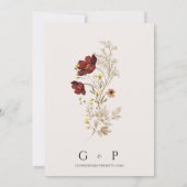 素朴なワイルドフラワー・セーブ・ザ・デート 招待状 (裏面)