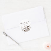 素朴なワイルドフラワー ハーブ アースカラー 花柄 感謝 ラウンドシール (封筒)