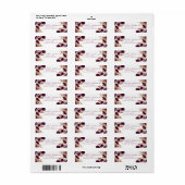 素朴なワイルドフラワー バーガンディ & ブラッシュ 返送先住所 ラベル (フルシート)