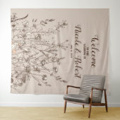 素朴なワイルドフラワー 秋の花を纏ったウェディングバックドロップ タペストリー (インサイチュ(横))