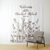 素朴なワイルドフラワー 秋の花を纏ったウェディングバックドロップ タペストリー (インサイチュ)