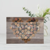 素朴なワインのコルクのハート-移動発表 案内状 (スタンド正面)