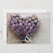 素朴なワインのコルク婚礼招待状 招待状 (正面)