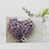 素朴なワインのコルク婚礼招待状 招待状 (スタンド正面)