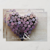 素朴なワインのコルク婚礼招待状 招待状 (正面/裏面)