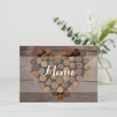 素朴なワインのコルク メニューカード メニュー (スタンド正面)